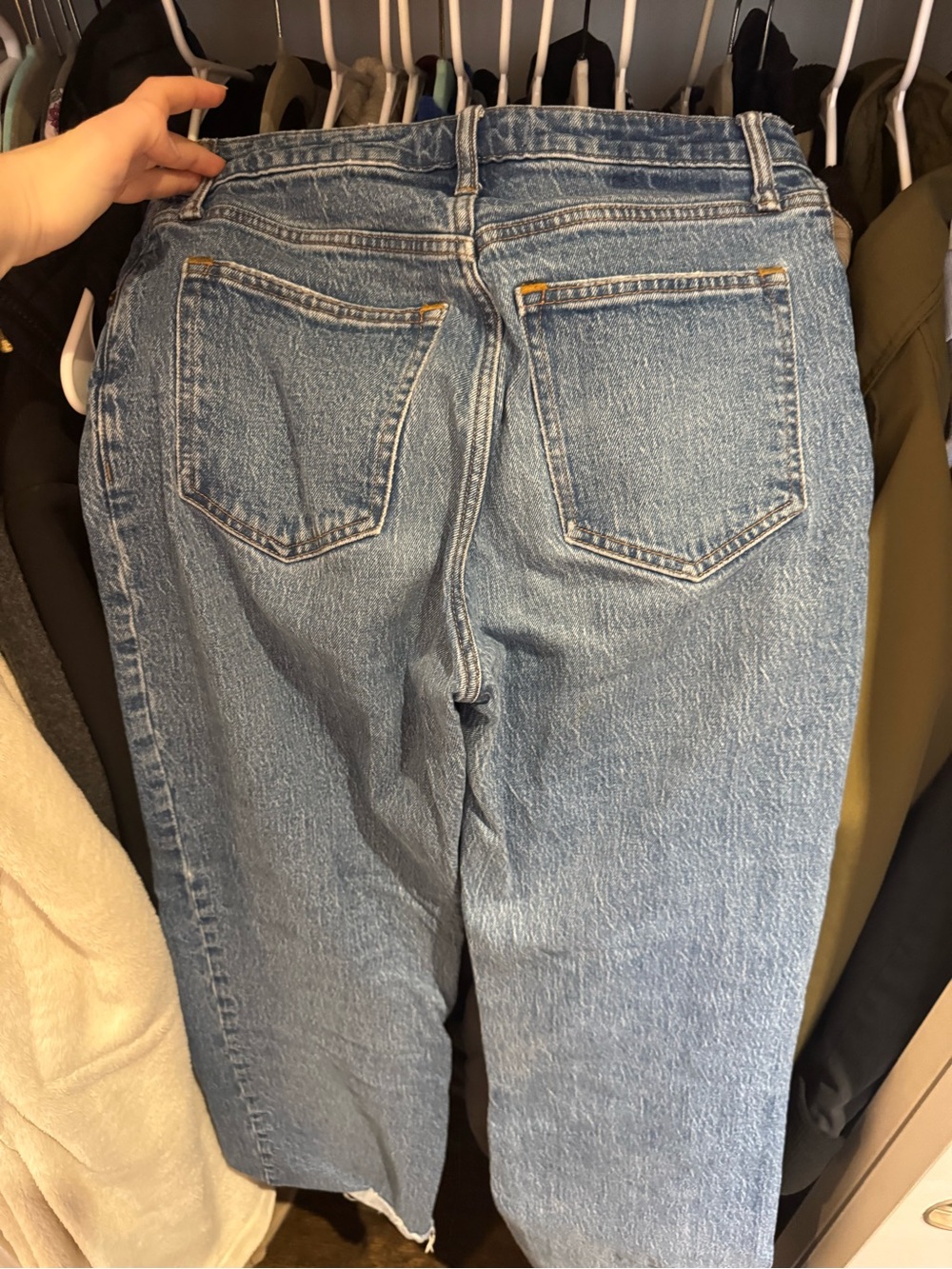 Abercrombie & Fitch High-Rise Light Blue Straight Jeans - Picture 3 of 4